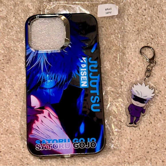 Jujutsu Kaisen Satoru Gojo 14 Pro Max Case & Keychain - NEW - Picture 3 of 3